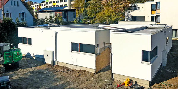 Atrium-Anlage aus 4 Doppel- zimmer-Modulen für je 2 bis 4 Studierende